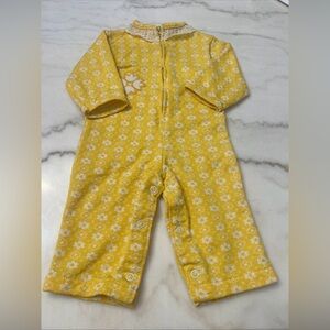 HealthTex Vintage 6 Months Yellow Pajamas Baby Girl Cotton Blend